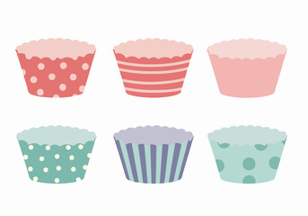 Cupcake liners with polka dots and stripes