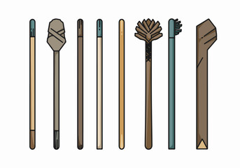 Makeup brush set with transparent background