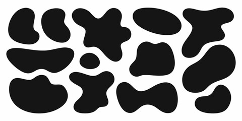 Black and white abstract organic shapes pattern background