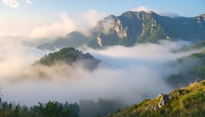 Misty mountain range at dawn (1)