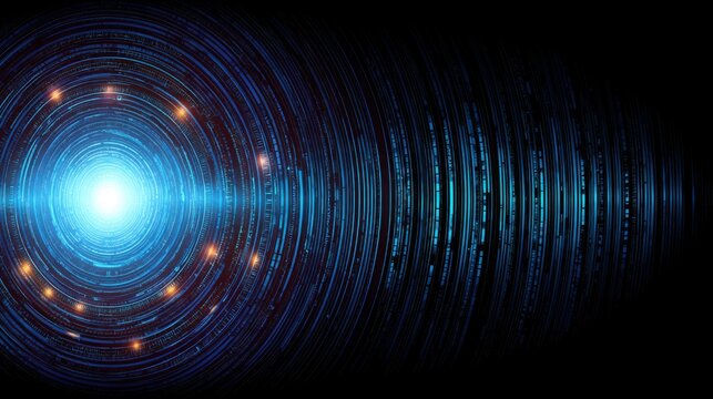 Blue and black spiral design symbolizing algorithmic data layer insights and prioritized information analysis concepts