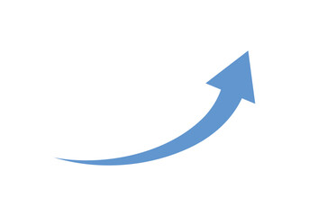 blue curved graph with arrow icon vector png file type