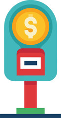 Parking meter icon with a coin slot and dollar sign