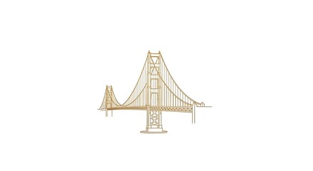 Golden Gate Bridge Line Art © Hilman