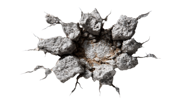 A detailed close-up view of a textured, rock-like formation