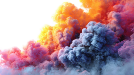 Vibrant multicolored smoke cloud