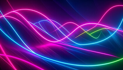 Naklejka premium Abstract neon lines in vibrant colors