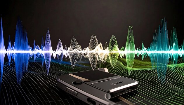 Abstract audio waves with a handheld device