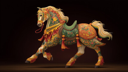 Fototapeta premium carousel horse on a white background