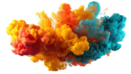 Vibrant multicolored ink explosion against black