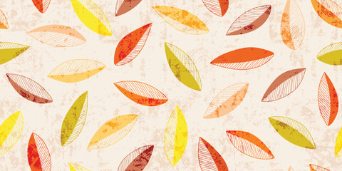 Autumn background of leaves, vector design