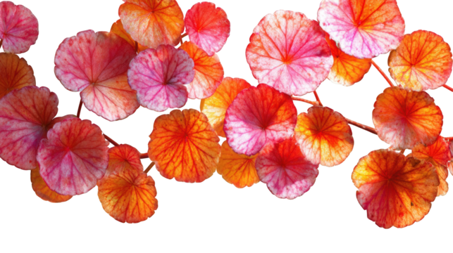 Vibrant, round leaves in shades of orange and pink - Powered by Adobe