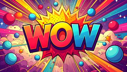 Colorful comic explosion with text