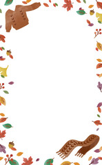 Warm Sweater Weather – Autumn Frame with Knits and Leaves