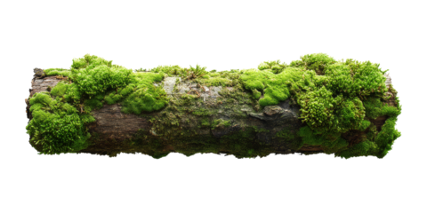 Moss covered log with vibrant green moss, showcasing nature beauty and texture, perfect for natural decor or environmental themes