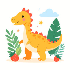 cute cartoon dinosaur illustration.