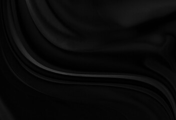 Black gray satin dark fabric texture luxurious shiny that is abstract silk cloth background with patterns soft waves blur beautiful.