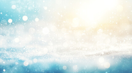 Fototapeta premium A soft-focus beach with bokeh effects created by the sun shining through the ocean spray.