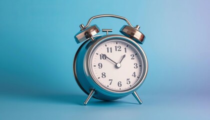 Pastel blue background, classic alarm clock, snoring sound effect implied,  rest,  background