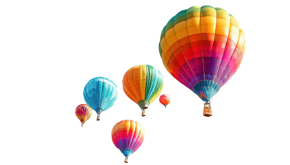 Colorful hot air balloons against a black background (6)