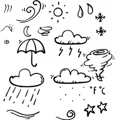 Hand drawn doodle weather ele...