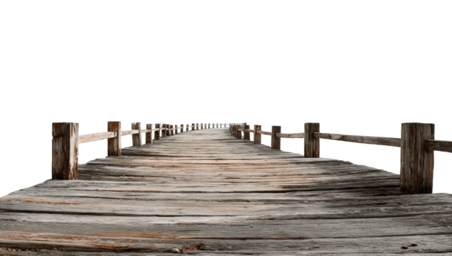 Wooden walkway leading into darkness