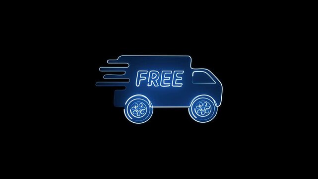 Blue vehicle icon for transportation and delivery service business
