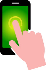 Hand Holding Smartphone Touch Screen Icon
