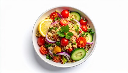 Colorful Quinoa Salad with Fresh Vegetables in Bowl