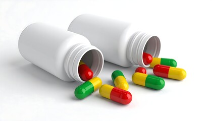 Pill bottles with spilled pills