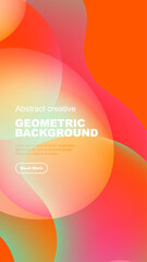 Vibrant abstract shapes overlap, creating dynamic colorful background. Text invites further exploration. Modern design elements present.