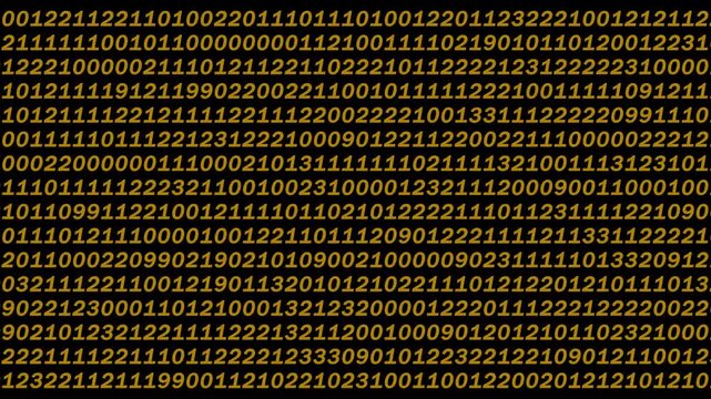 Binary Code Digital Data Background, A pattern of binary code in blue on a black background, representing digital data and computing.