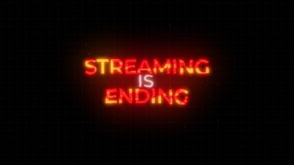 Streaming is ending neon text animation with glitch effect cyberpunk stream footage 4K video
