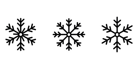 snowflake outline or line icon design bundle.
