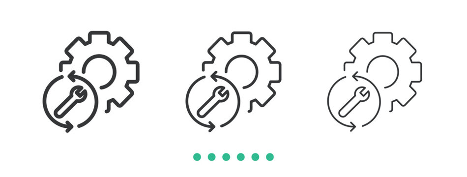 Maintenance icon. Thin line icon vector