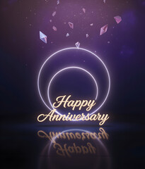 Obraz premium Happy Anniversary wishing design, with vertical view layout for mobile screen