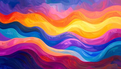 Abstract wavy colorful landscape
