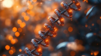 Illuminated Spiral Structure with Bokeh Background