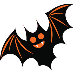 Cute Cartoon Bat Vector Illustration for Halloween Holiday Fun