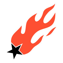 red shooting star cartoon element