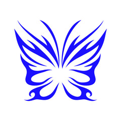 blue tribal butterfly tattoo element
