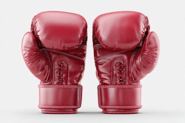 A pair of crimson boxing gloves, laced and ready