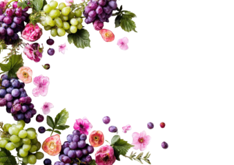 Colorful fruit and flower border