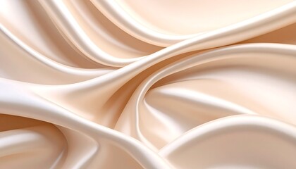 Fototapeta premium Elegant Draped Beige Silk Fabric Texture