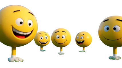 set of funny cartoon smileys