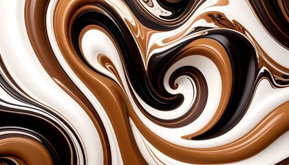 Abstract Swirling Chocolate and Cream