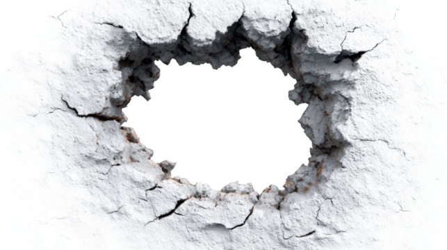 A hole punched through a wall