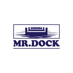 pier beach dock concept logo design vector template