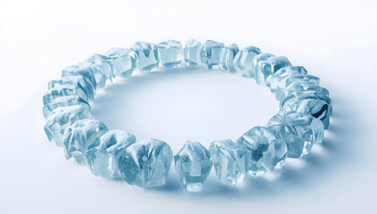 Beautiful raw aquamarine gemstone bracelet on a white background