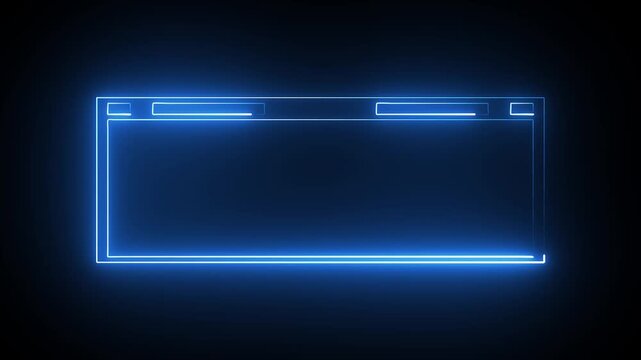 Futuristic digital technology concept with an abstract blue vector design on a blank wall